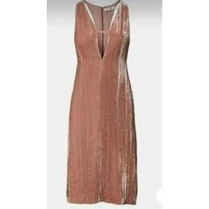 Banana Republic Pink Sheath Dress Plunge Neckline Sleeveless